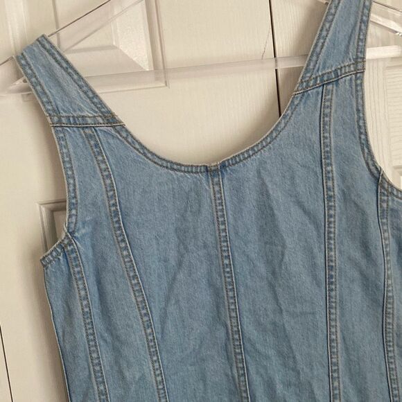 Madewell Denim Sleeveless Seamed Mini Dress‎ Palomilla Wash Size 00 NWT - Picture 7 of 9
